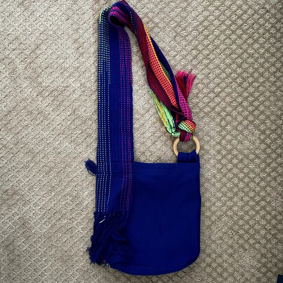 Boho Rainbow Blue Crossbody Purse - Picture 3 of 6